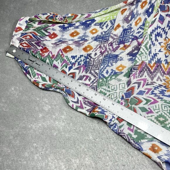 Anthropologie Maeve Blouse Womens Size Medium Bryanna Ikat Tribal Shirt - Picture 9 of 16